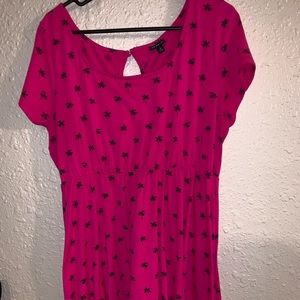 Hot pink T-shirt dress